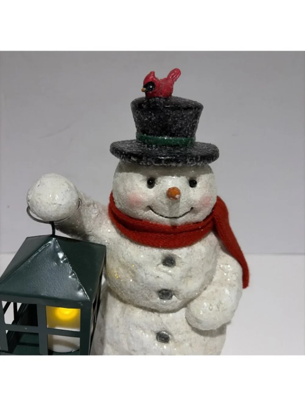 Hallmark Lamplight Snowman Figurine W/ Flameless Tea Light 9” Christmas Holiday